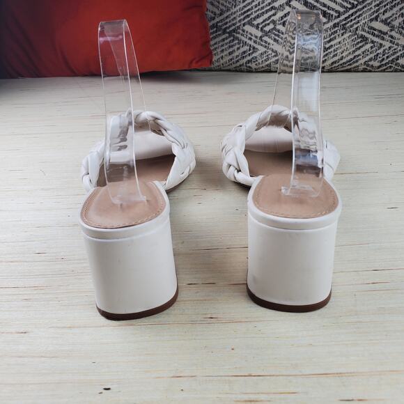 SINCERELY JULES | Braided Strap | White | Mule Heel Sandals | Size 8.5 - Picture 4 of 7